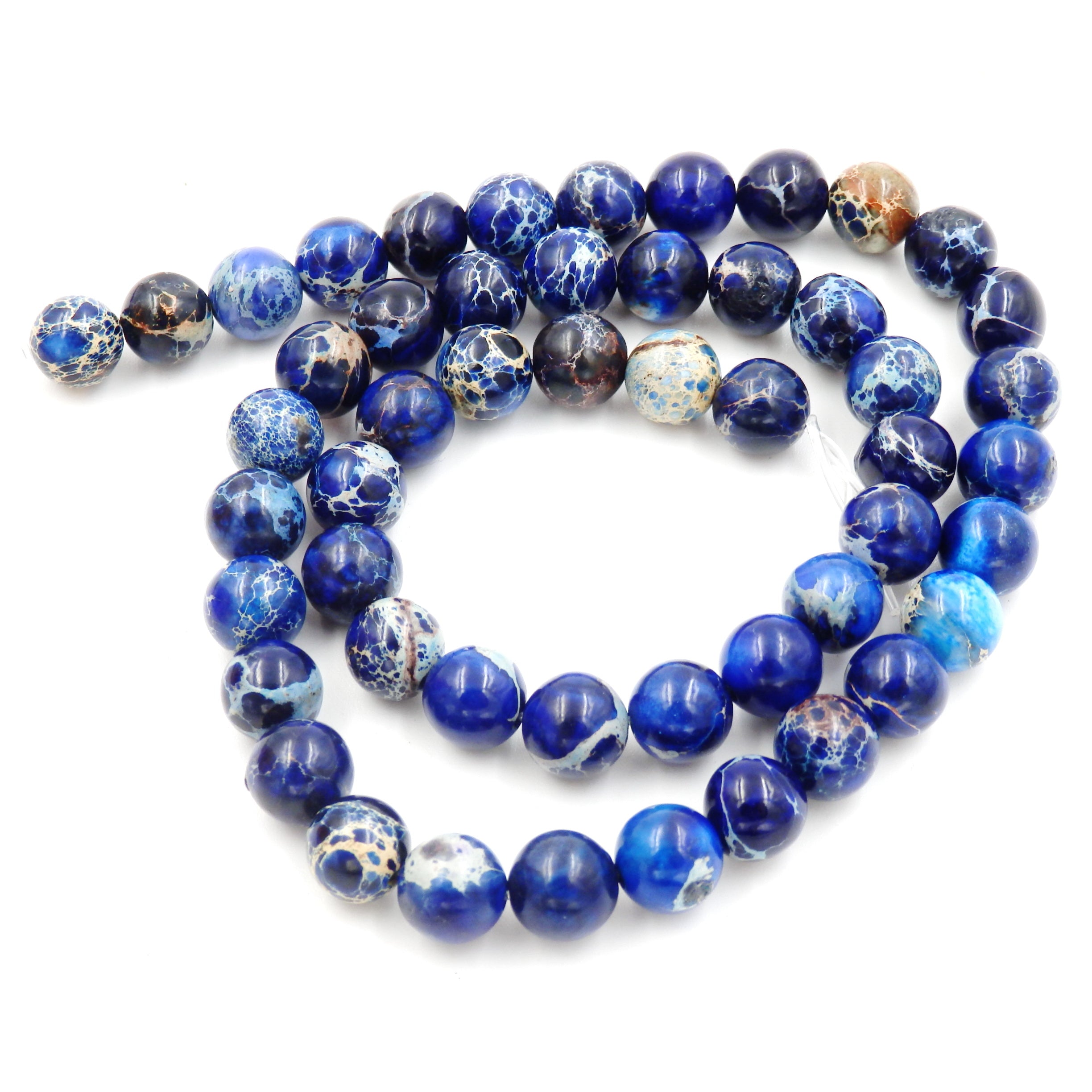 Malahill gemstone beads for jewelry making, sold per bag 5 strands inside, Dark Blue Imperial Jasper beads