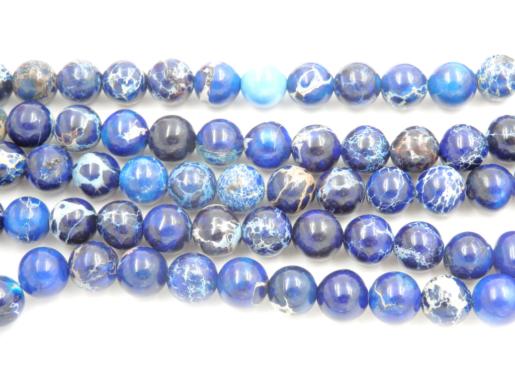Malahill gemstone beads for jewelry making, sold per bag 5 strands inside, Dark Blue Imperial Jasper beads