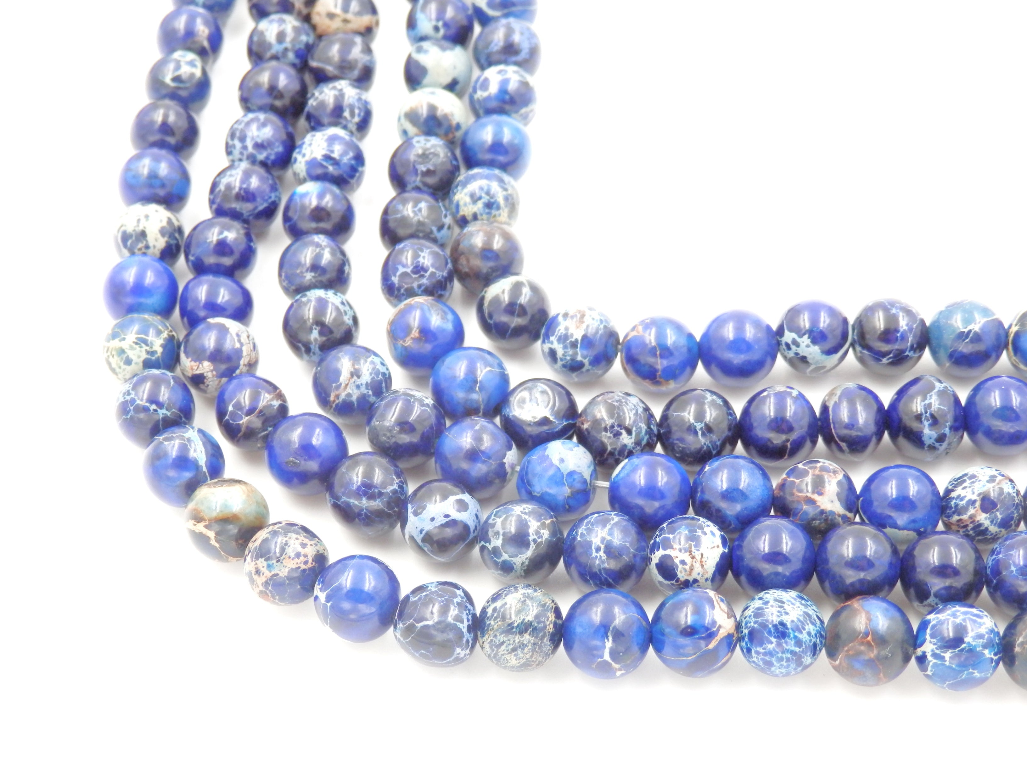 Malahill gemstone beads for jewelry making, sold per bag 5 strands inside, Dark Blue Imperial Jasper beads