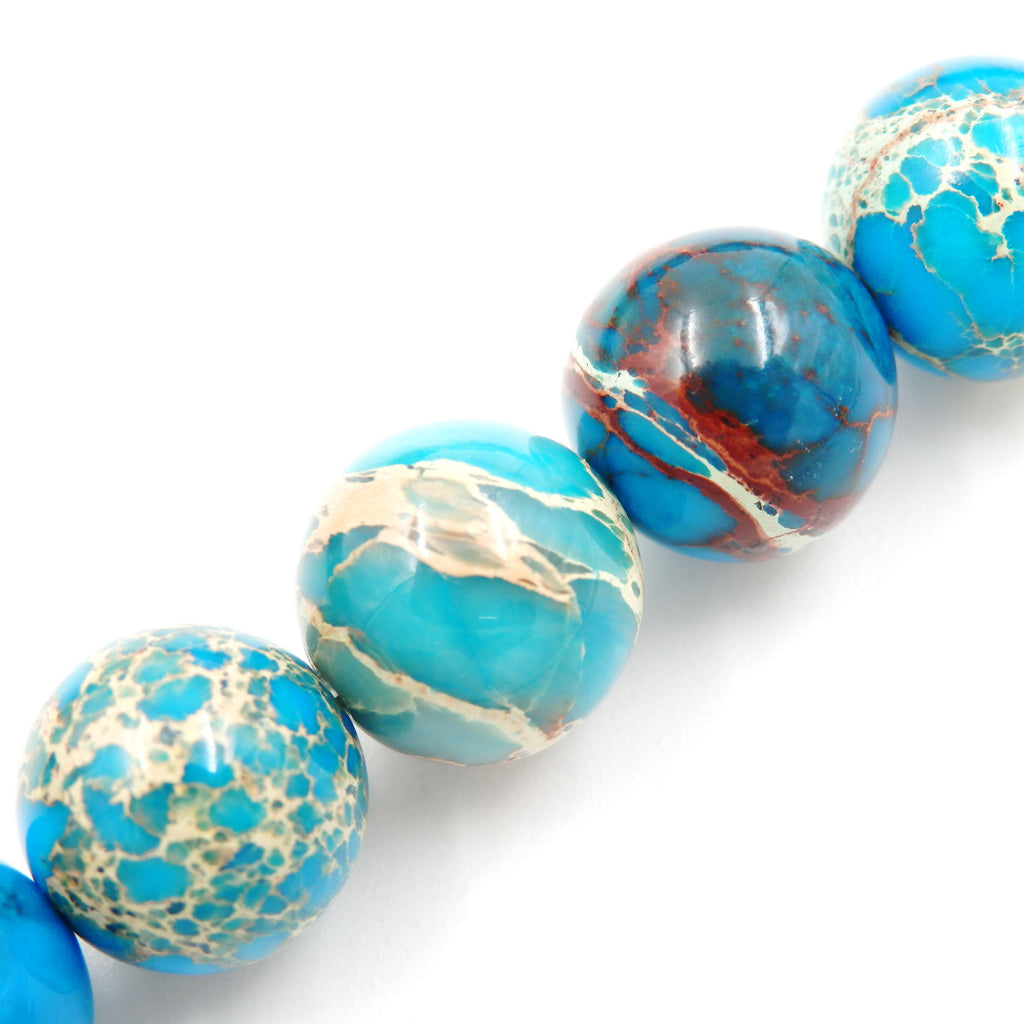 Malahill gemstone beads for jewelry making, sold per bag 5 strands inside, Light Blue Imperial Jasper beads