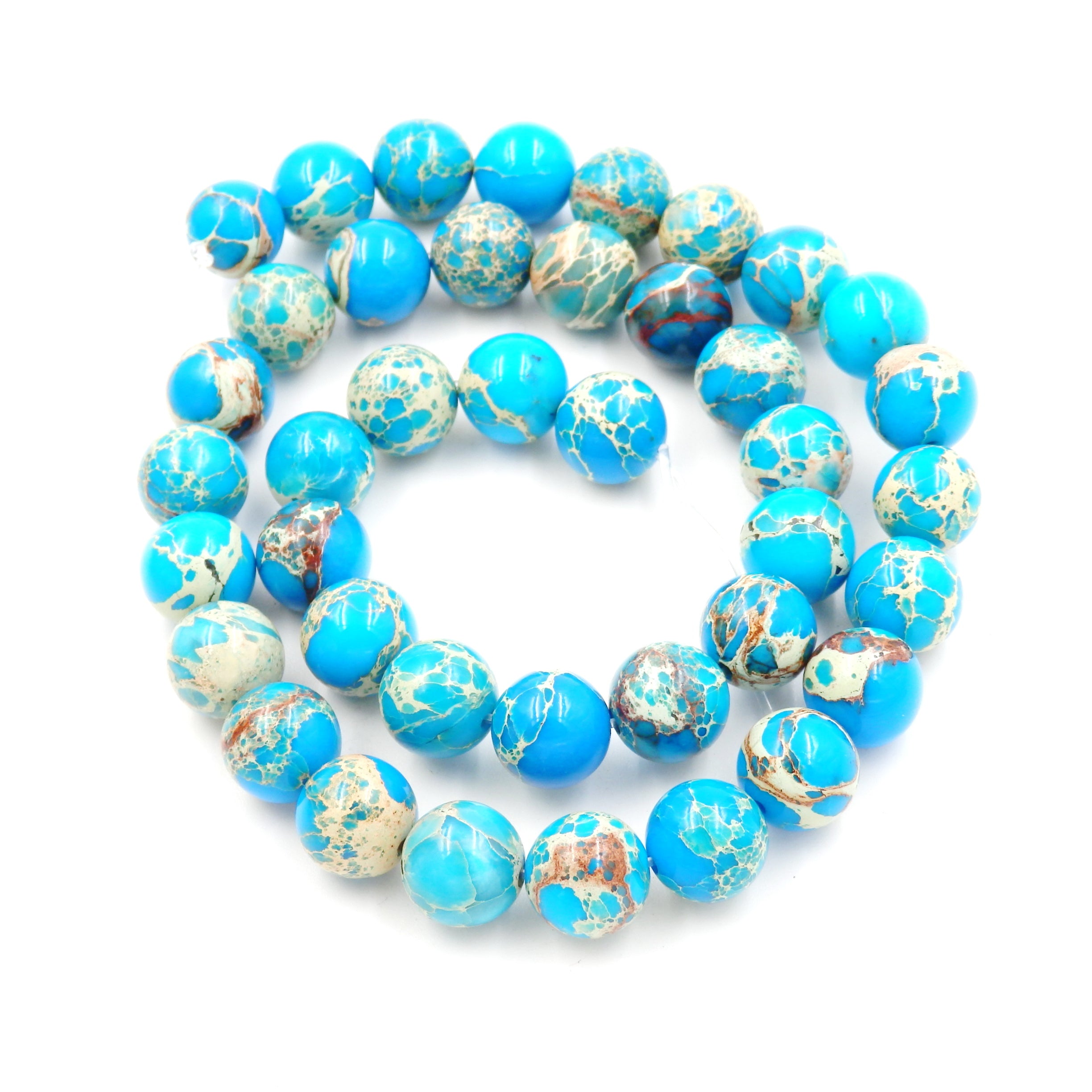 Malahill gemstone beads for jewelry making, sold per bag 5 strands inside, Light Blue Imperial Jasper beads