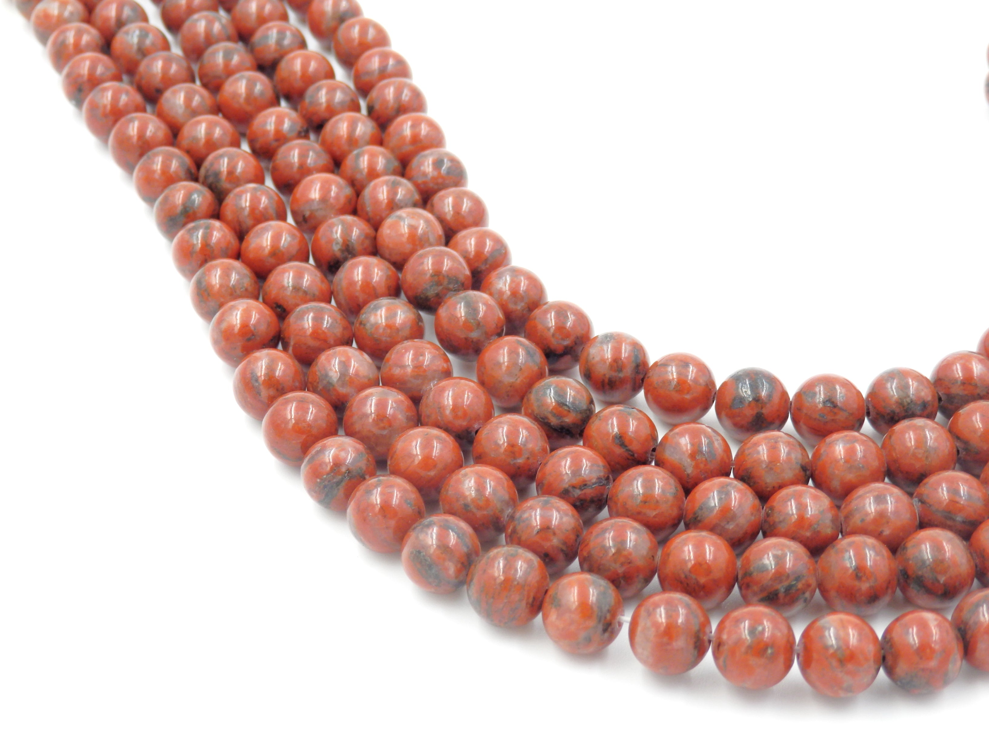 Malahill gemstone beads for jewelry making, sold per bag 5 strands inside, Red Stripe Jasper beads