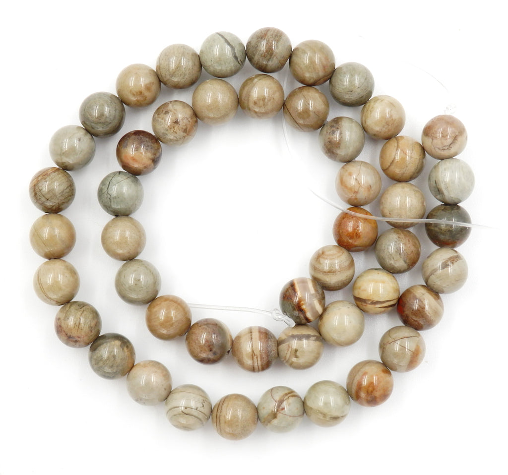 Malahill gemstone beads for jewelry making, sold per bag 5 strands inside, Grey Stripe Jasper beads
