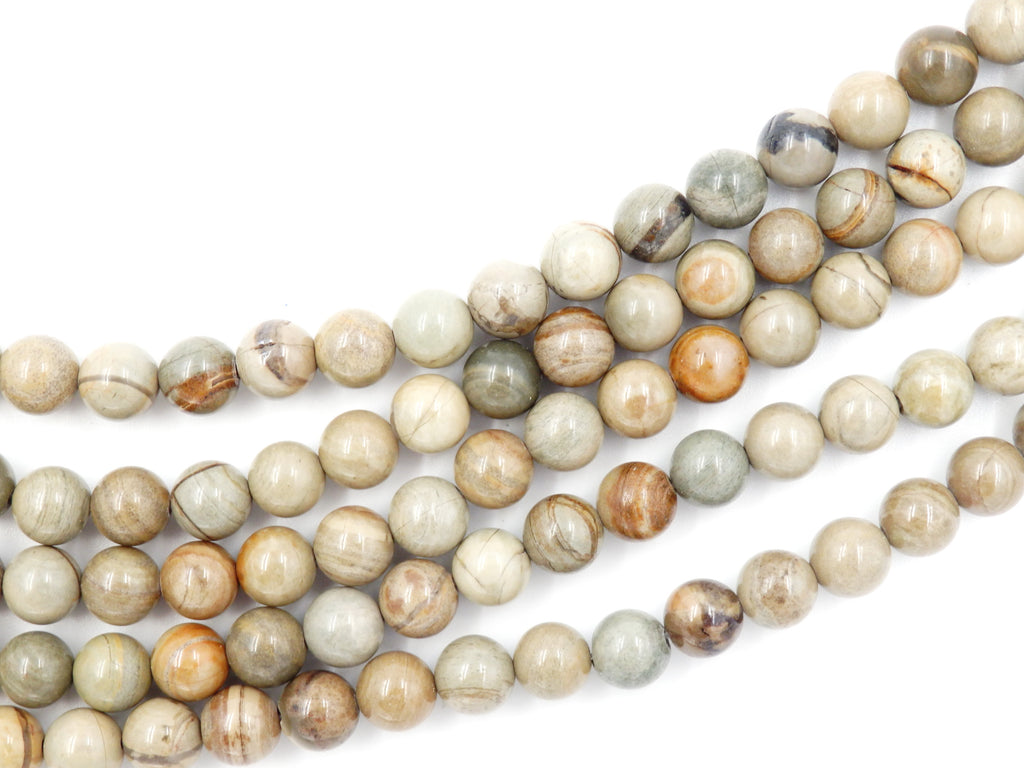 Malahill gemstone beads for jewelry making, sold per bag 5 strands inside, Grey Stripe Jasper beads