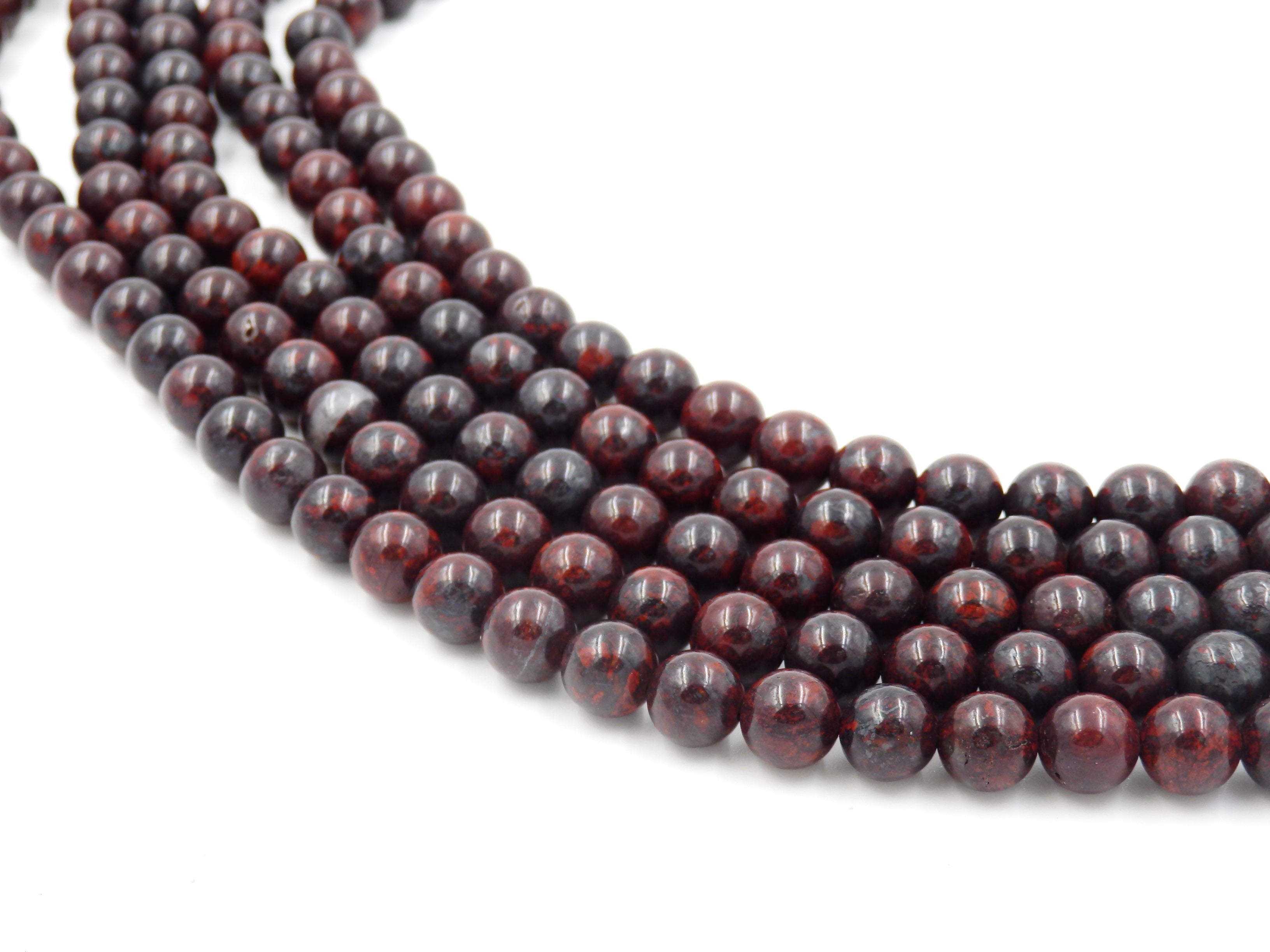 Malahill gemstone beads for jewelry making, sold per bag 5 strands inside, Poppy Jasper beads