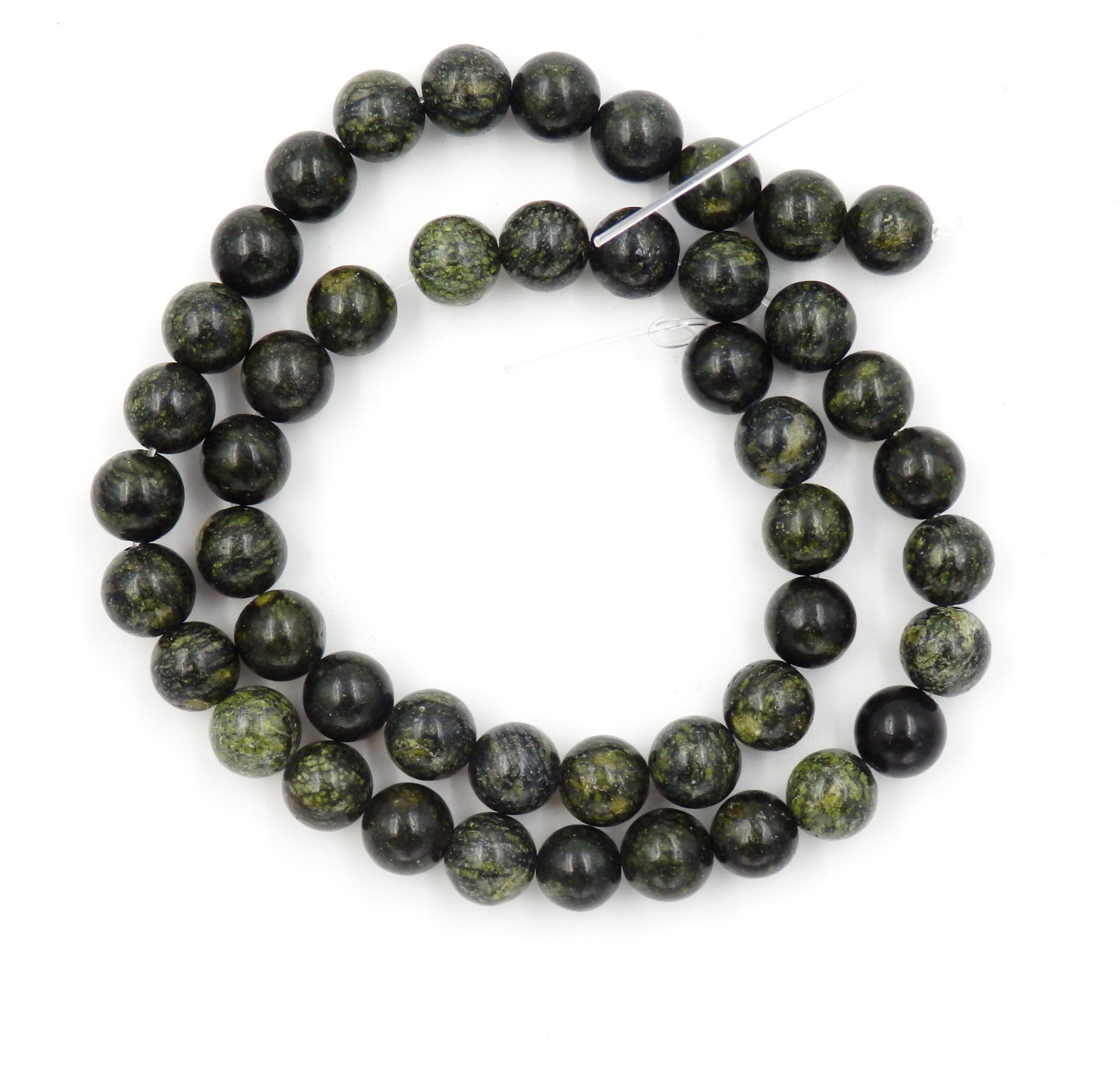 Malahill gemstone beads for jewelry making, sold per bag 5 strands inside, Green Serpentine beads