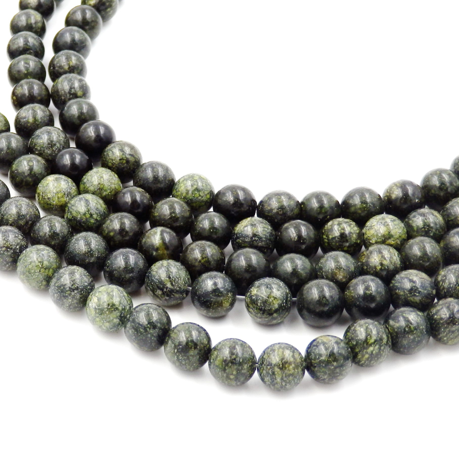 Malahill gemstone beads for jewelry making, sold per bag 5 strands inside, Green Serpentine beads