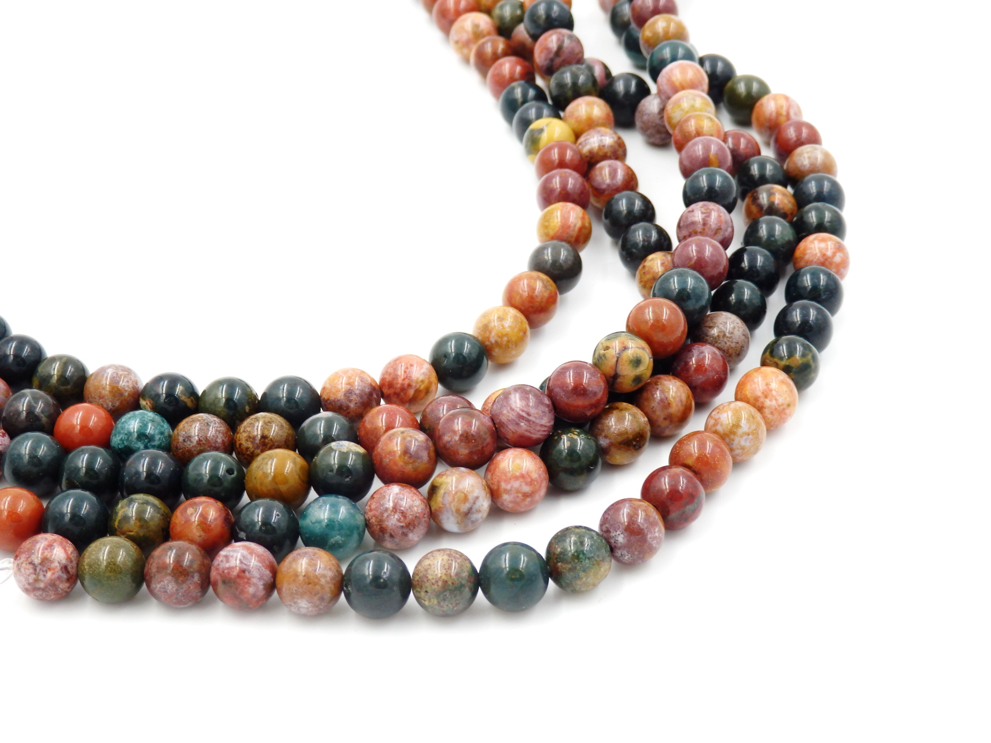 Malahill gemstone beads for jewelry making, sold per bag 5 strands inside, Ocean Agate beads