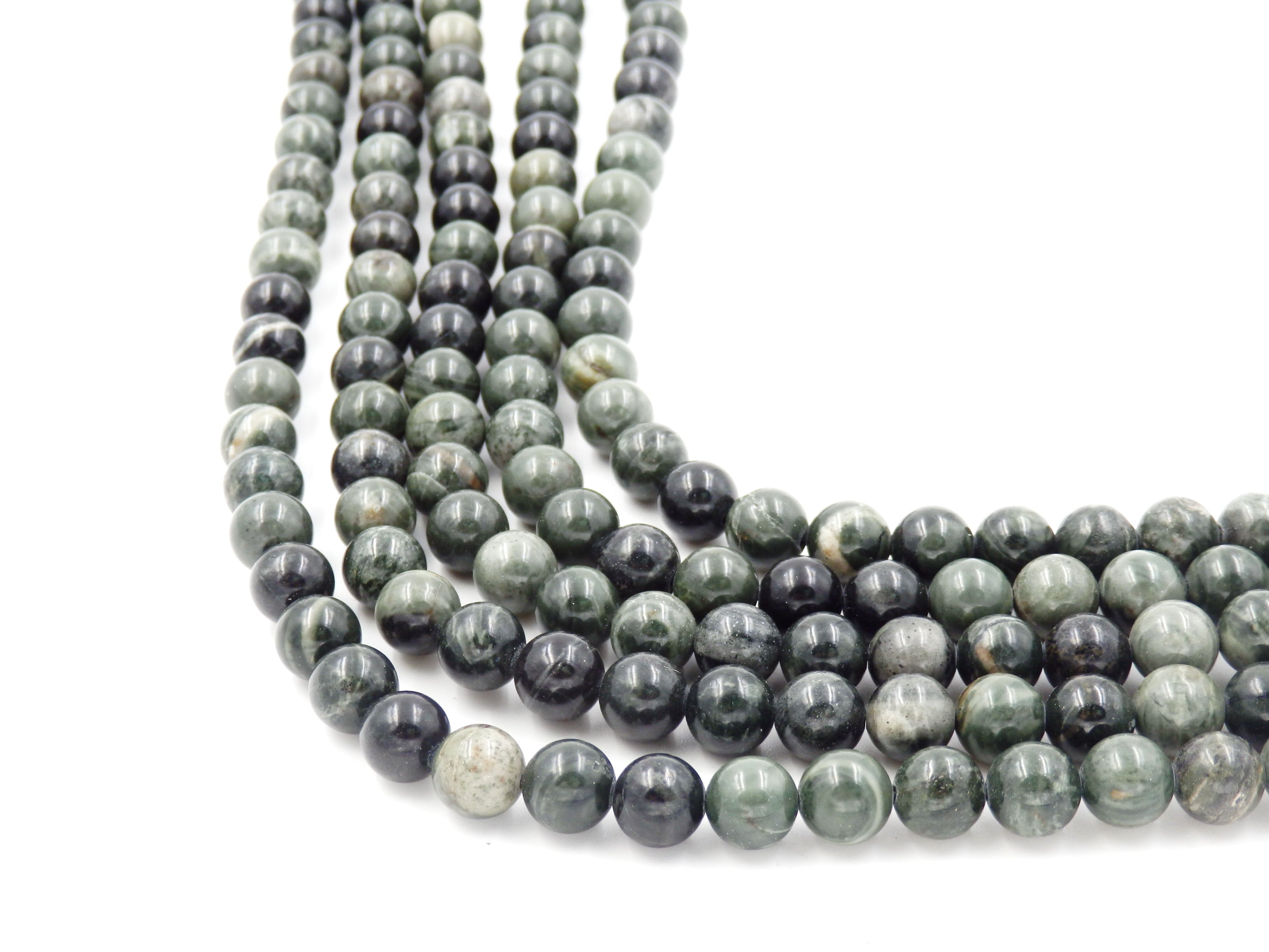 Malahill gemstone beads for jewelry making, sold per bag 5 strands inside, Green Sand Stone beads