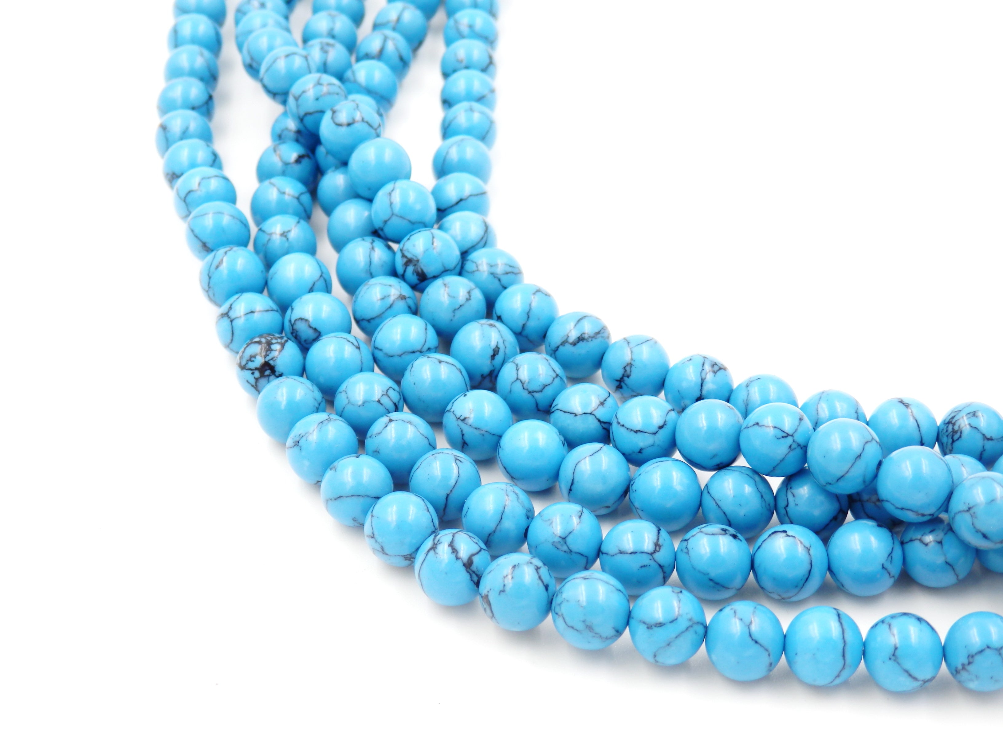 Malahill gemstone beads for jewelry making, sold per bag 5 strands inside, Black Stripe Turquoise Synthetic beads