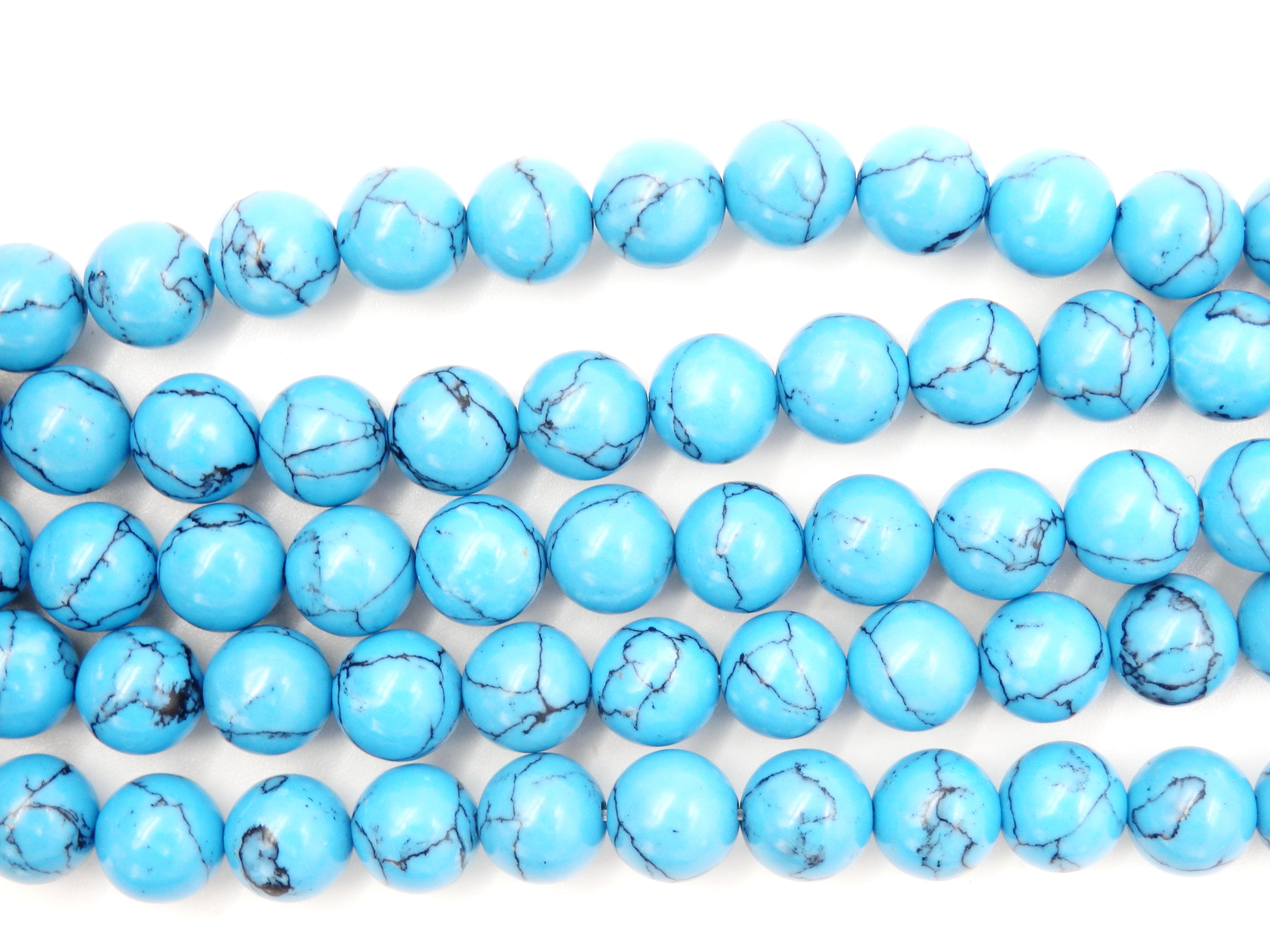 Malahill gemstone beads for jewelry making, sold per bag 5 strands inside, Black Stripe Turquoise Synthetic beads