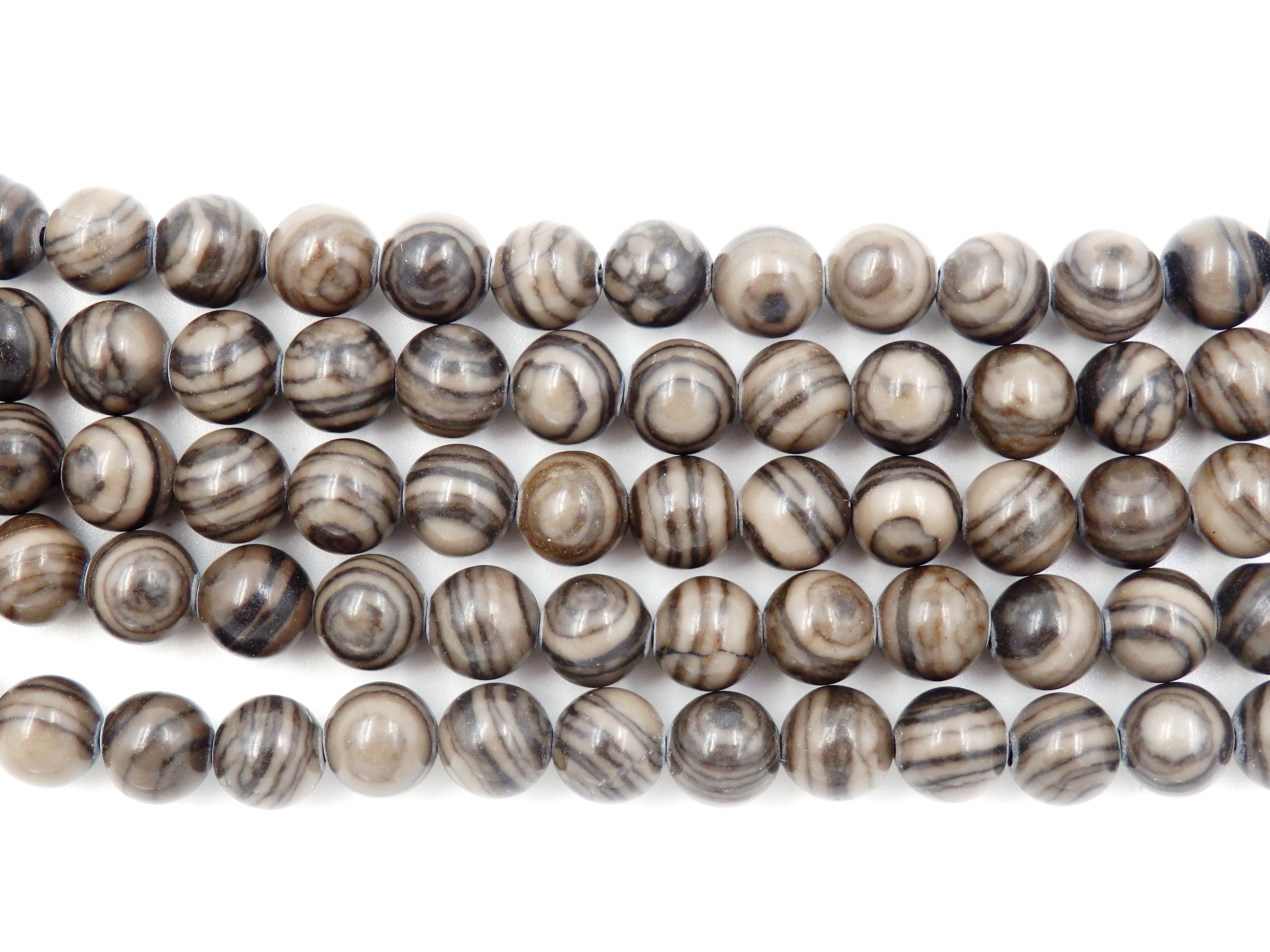 Malahill gemstone beads for jewelry making, sold per bag 5 strands inside, Grey Sandalwood Fossil beads