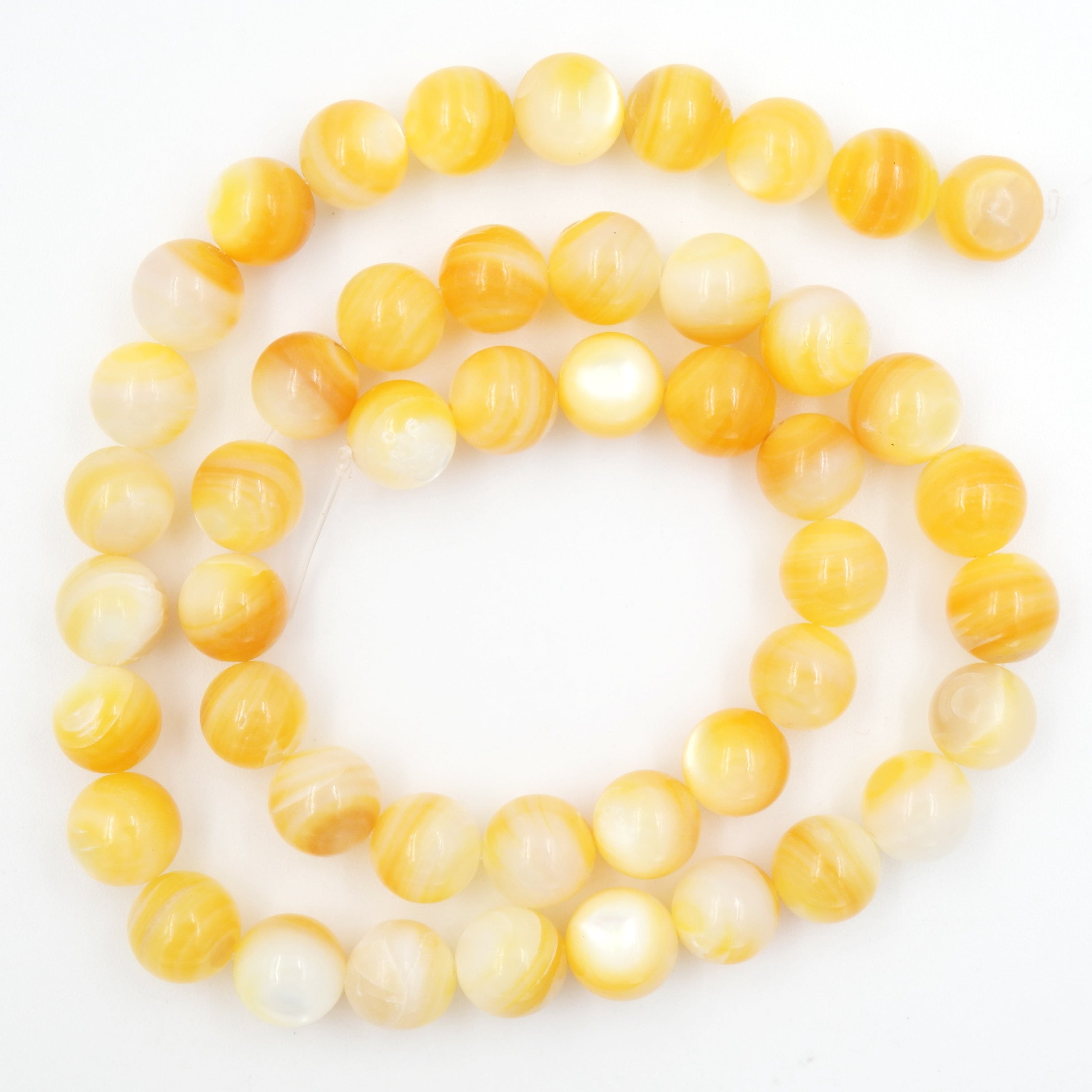 Malahill gemstone beads for jewelry making, sold per bag 5 strands inside, MOP Shell Yellow beads