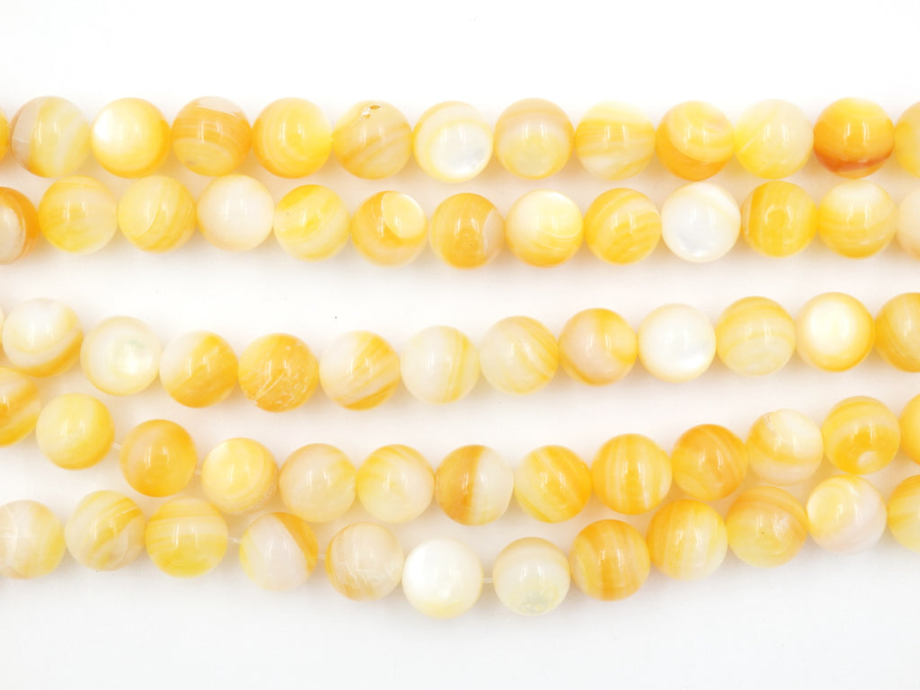 Malahill gemstone beads for jewelry making, sold per bag 5 strands inside, MOP Shell Yellow beads
