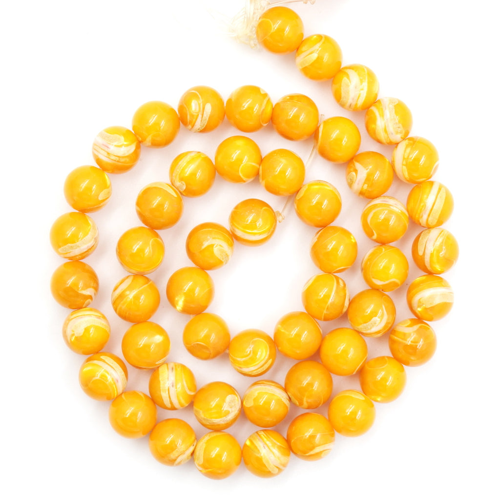 Malahill gemstone beads for jewelry making, sold per bag 5 strands inside, Trumpet Shell Yellow beads