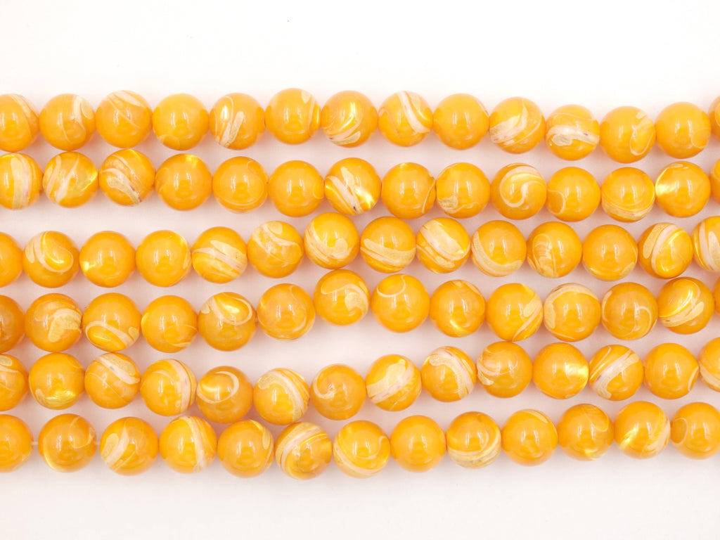 Malahill gemstone beads for jewelry making, sold per bag 5 strands inside, Trumpet Shell Yellow beads