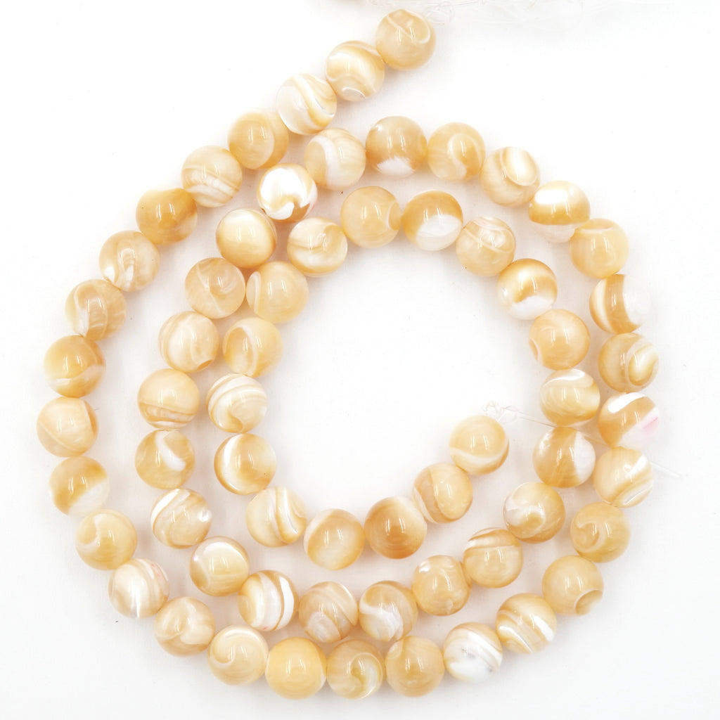 Malahill gemstone beads for jewelry making, sold per bag 5 strands inside, Trumpet Shell Khaki beads