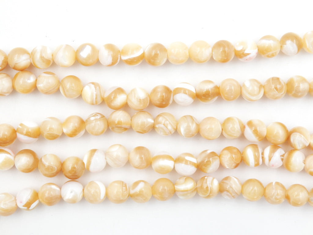 Malahill gemstone beads for jewelry making, sold per bag 5 strands inside, Trumpet Shell Khaki beads