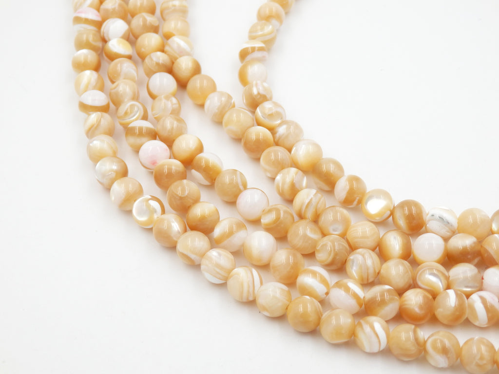 Malahill gemstone beads for jewelry making, sold per bag 5 strands inside, Trumpet Shell Khaki beads