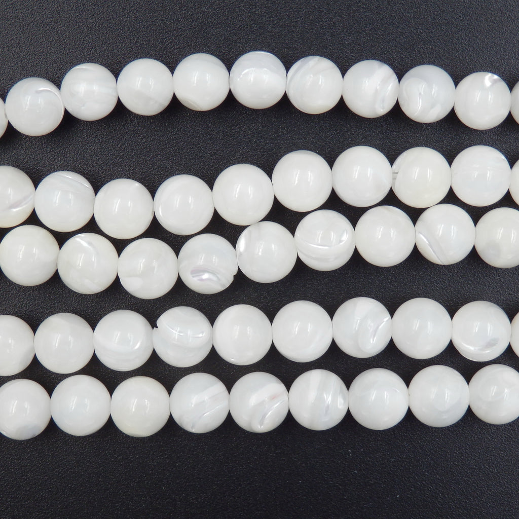 Malahill gemstone beads for jewelry making, sold per bag 5 strands inside, Trumpet Shell White beads