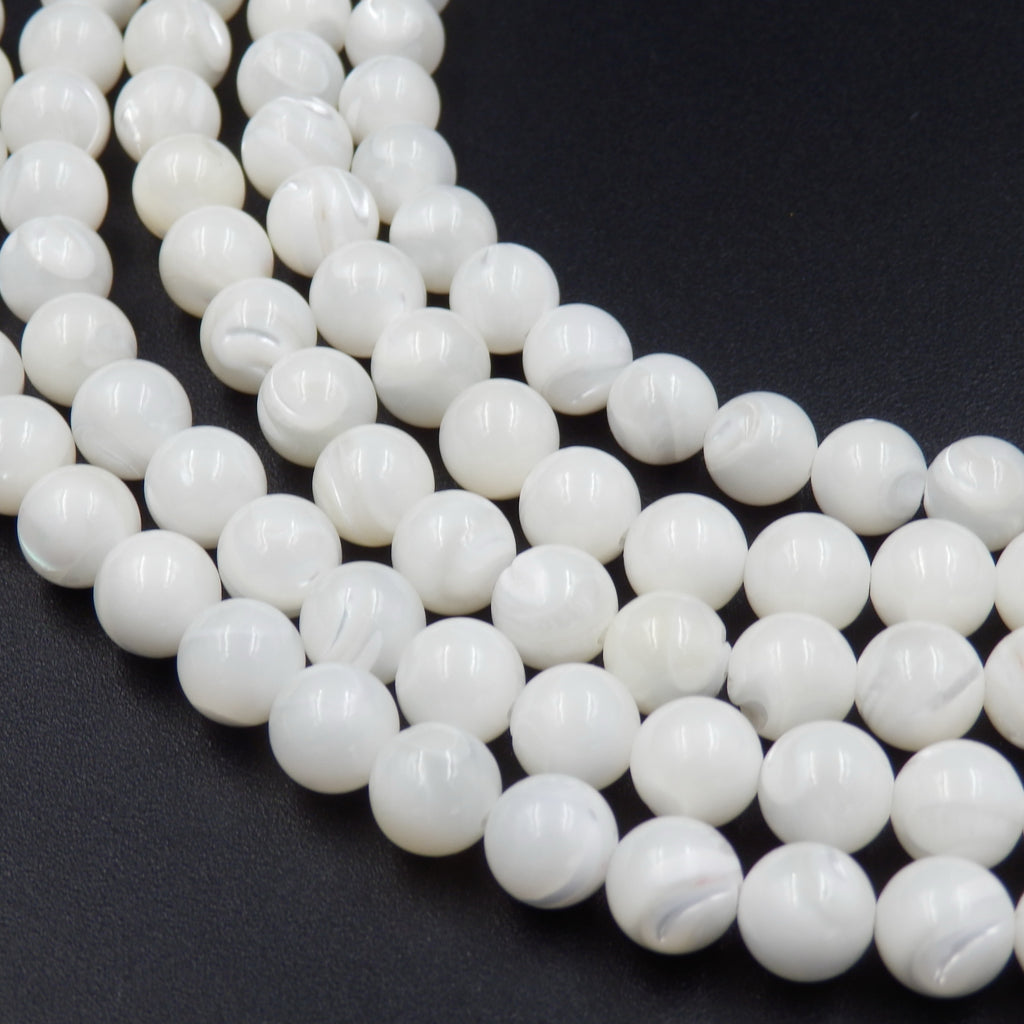 Malahill gemstone beads for jewelry making, sold per bag 5 strands inside, Trumpet Shell White beads