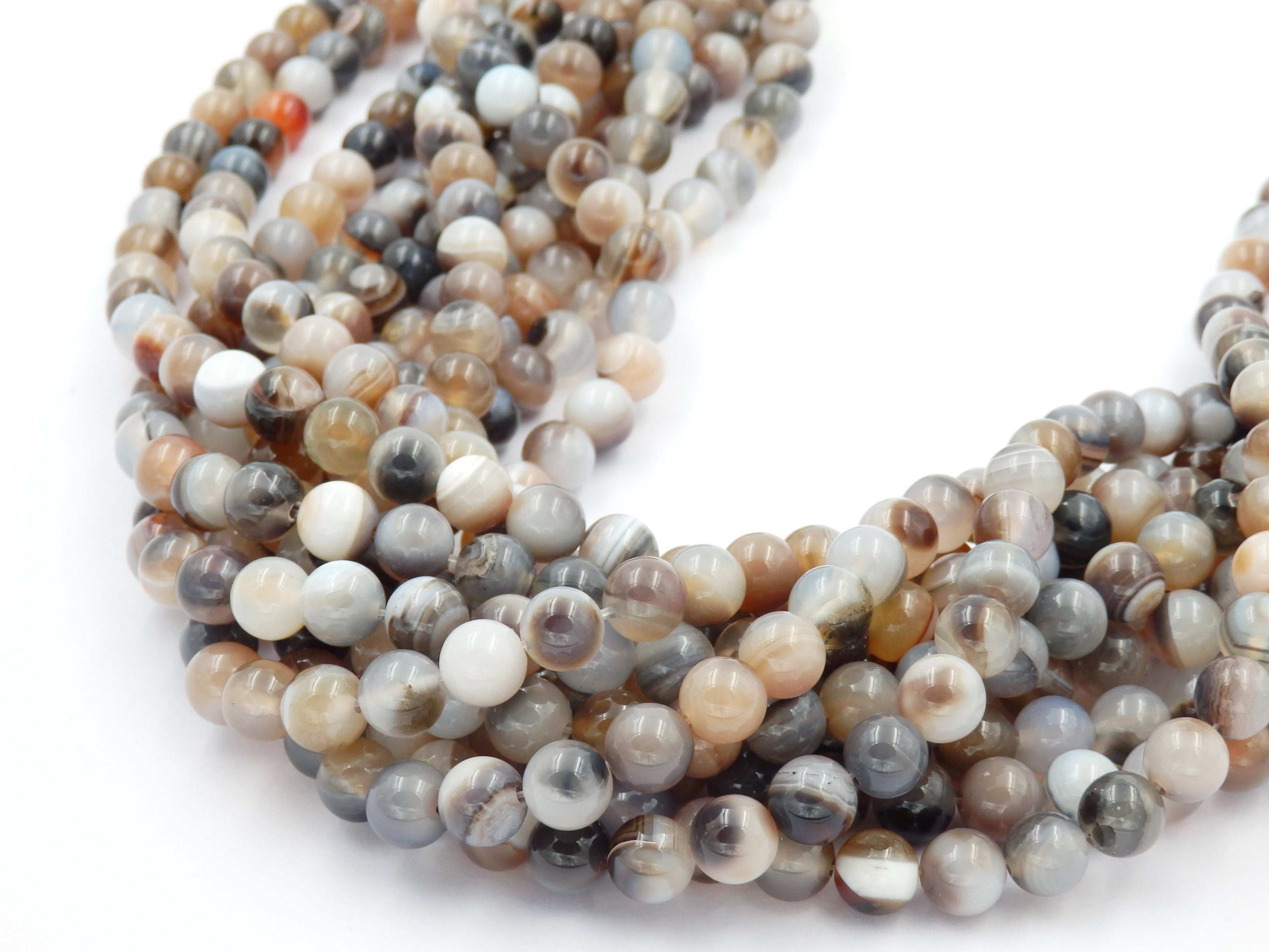 Malahill gemstone beads for jewelry making, sold per bag 5 strands inside, Botswana Agate beads