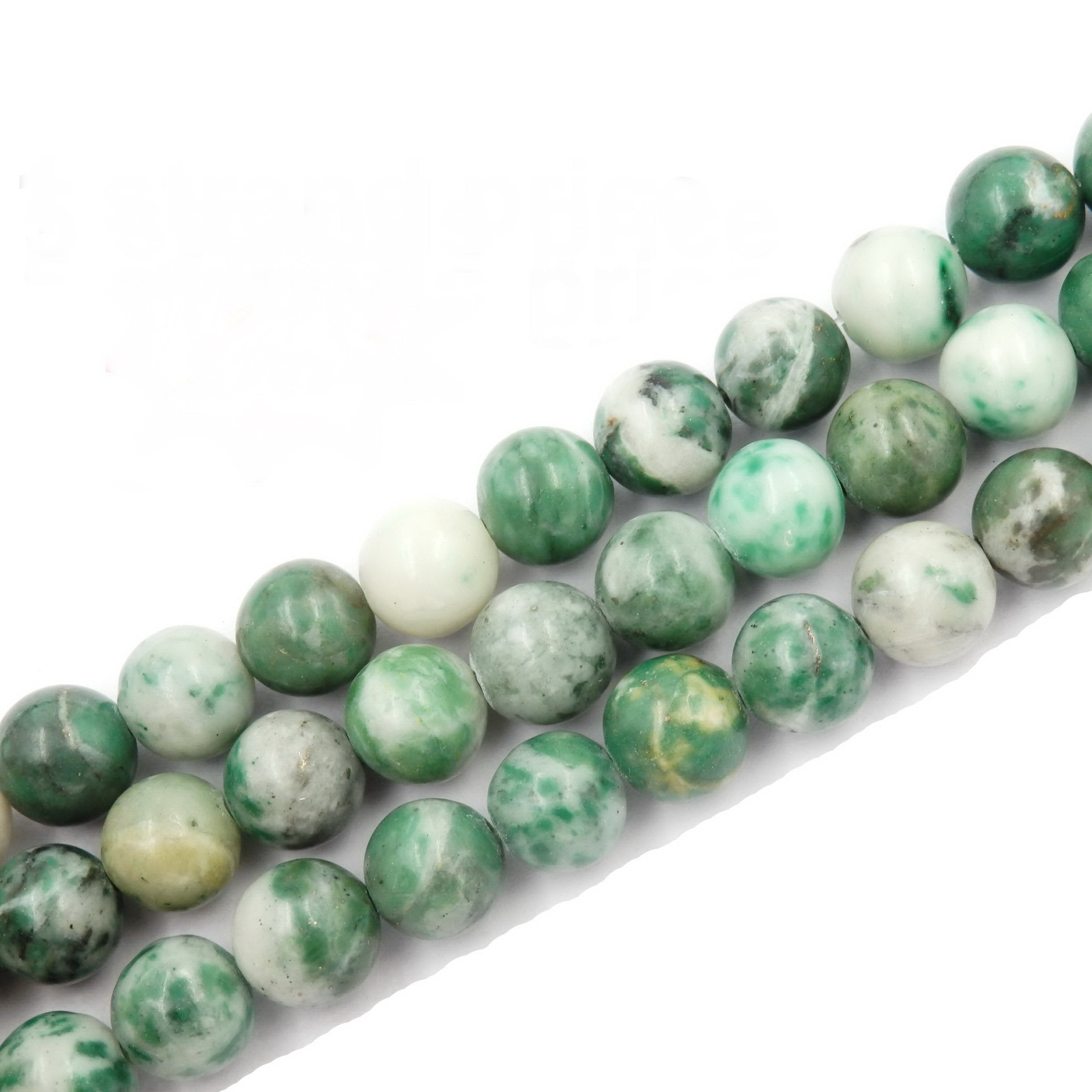 Malahill gemstone beads for jewelry making, sold per bag 5 strands inside, Green Spot Jasper beads