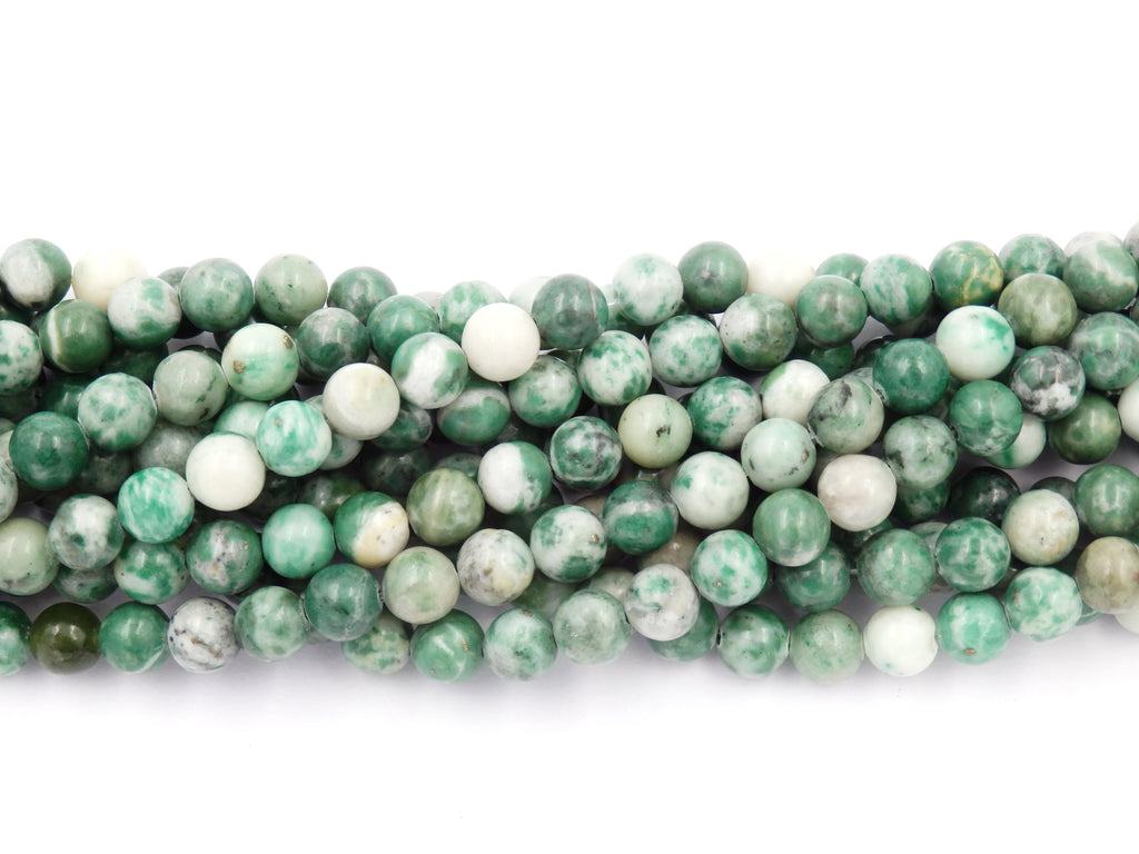 Malahill gemstone beads for jewelry making, sold per bag 5 strands inside, Green Spot Jasper beads