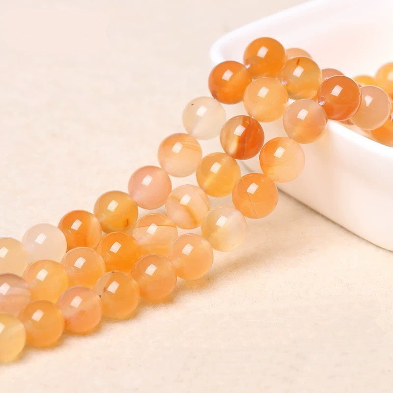 Malahill gemstone beads for jewelry making, sold per bag 5 strands inside, Orange Carnelian beads
