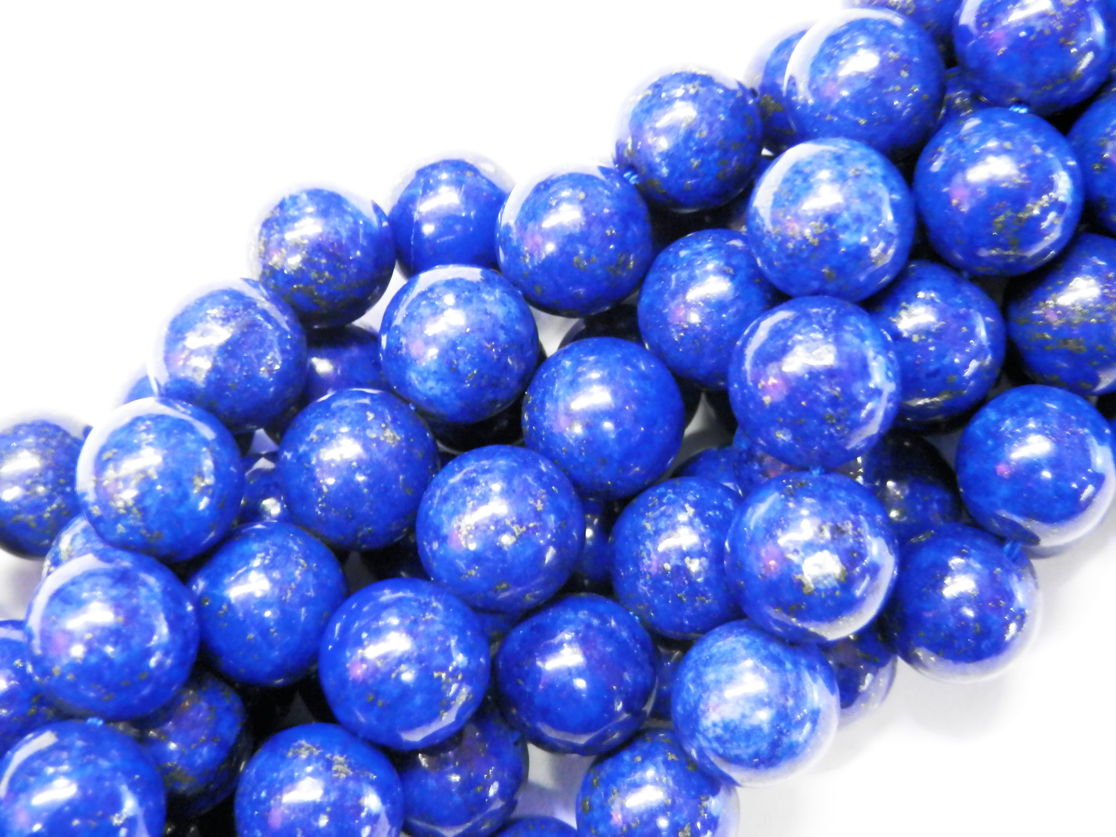 Malahill gemstone beads for jewelry making, sold per bag 5 strands inside, Lapis Treated beads
