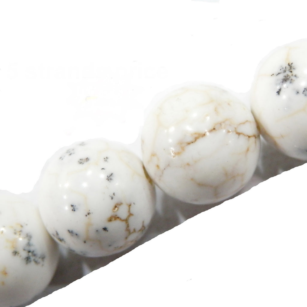 Malahill gemstone beads for jewelry making, sold per bag 5 strands inside, White Howlite Turquoise beads