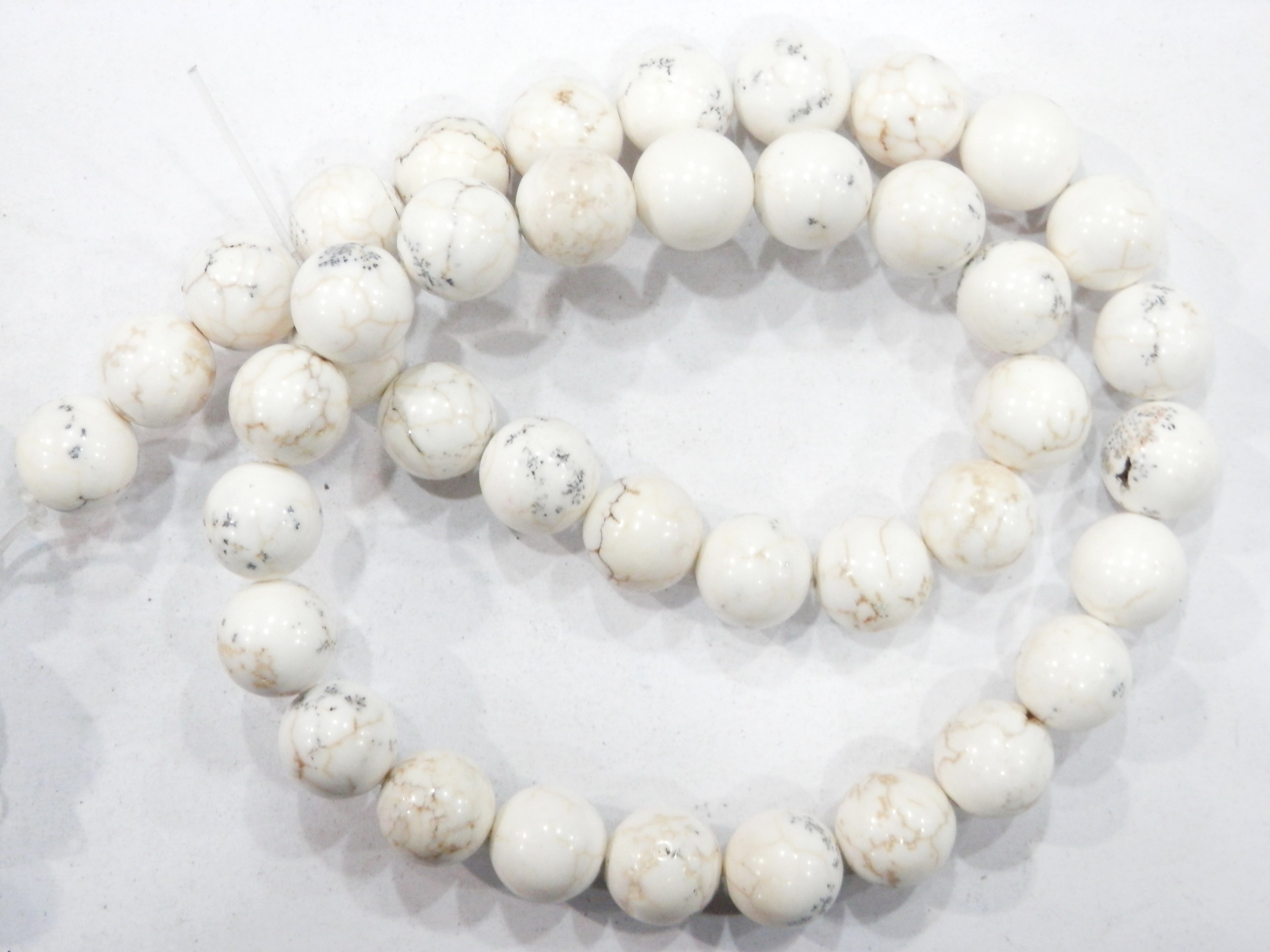Malahill gemstone beads for jewelry making, sold per bag 5 strands inside, White Howlite Turquoise beads