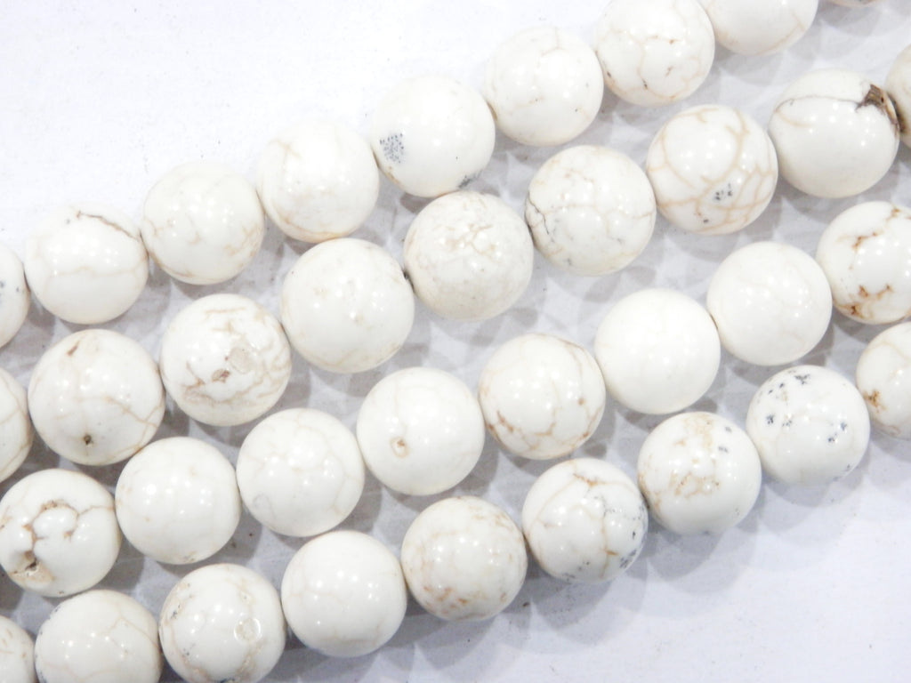 Malahill gemstone beads for jewelry making, sold per bag 5 strands inside, White Howlite Turquoise beads