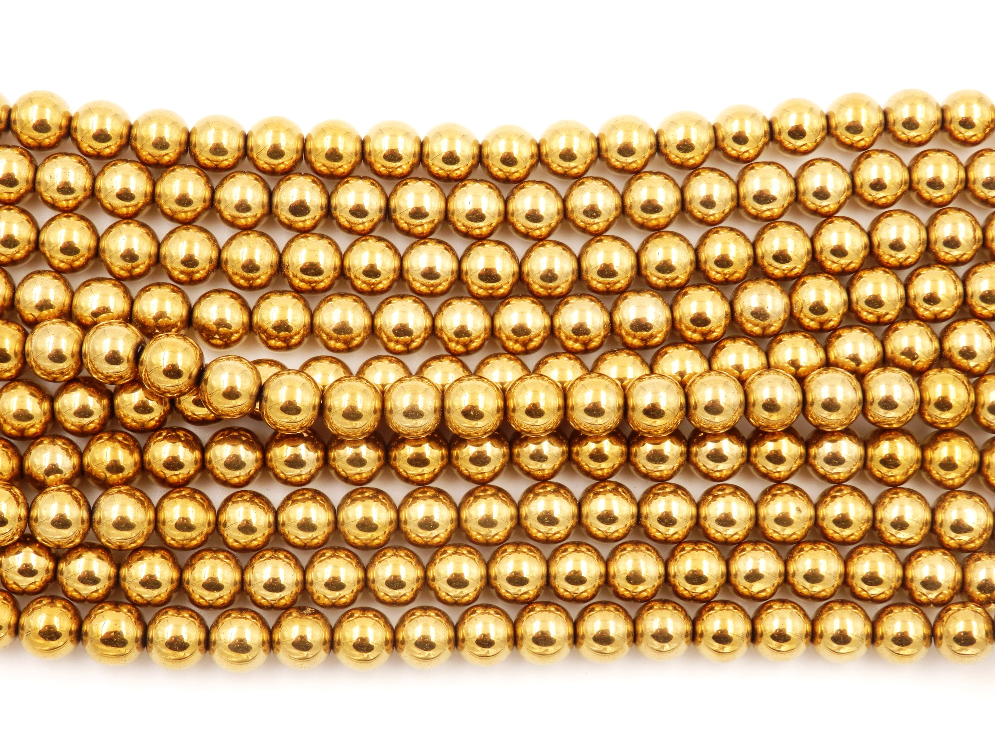 Malahill gemstone beads for jewelry making, sold per bag 5 strands inside, Gold plate hematite beads
