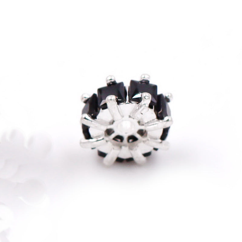 Malahill excellent quality cubic zirconia paved brass beads for jewelry making, sold per box 10 pieces inside