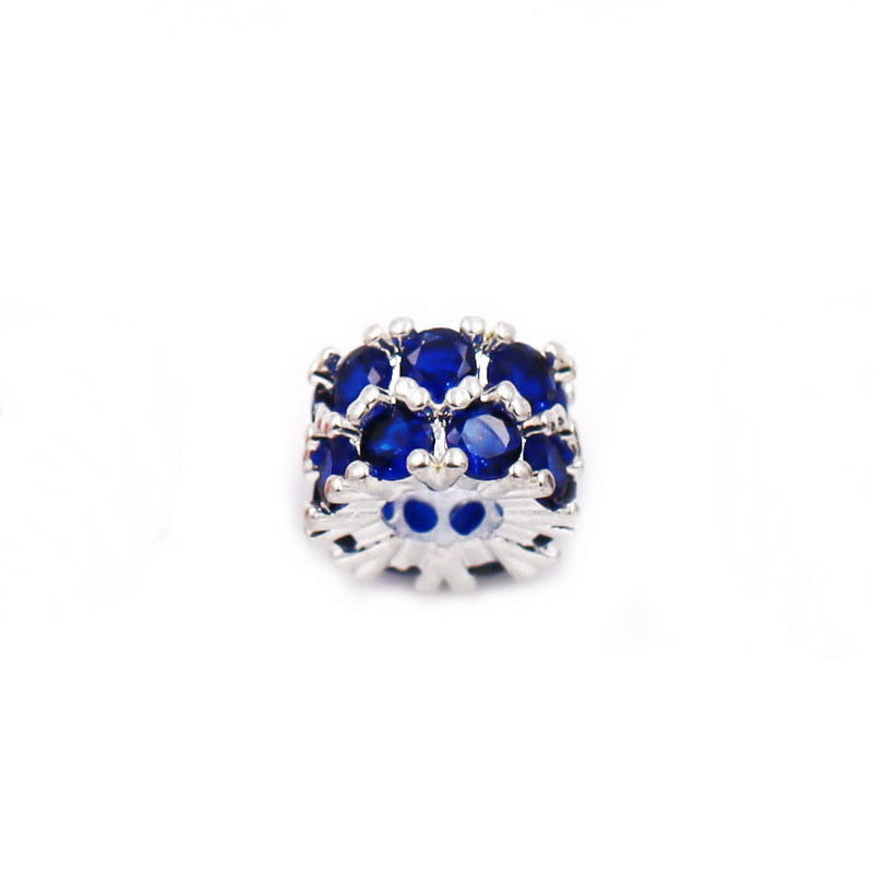 Malahill excellent quality cubic zirconia paved brass spacer beads for jewelry making, sold per box 10 pieces inside