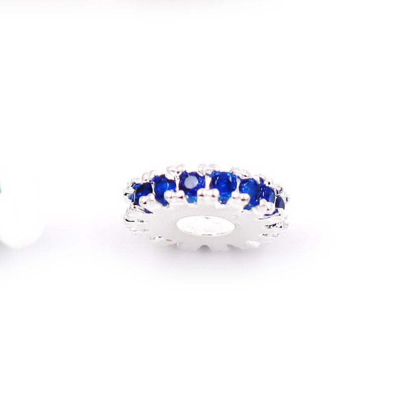 Malahill excellent quality cubic zirconia paved brass spacer beads for jewelry making, sold per box 30 pieces inside