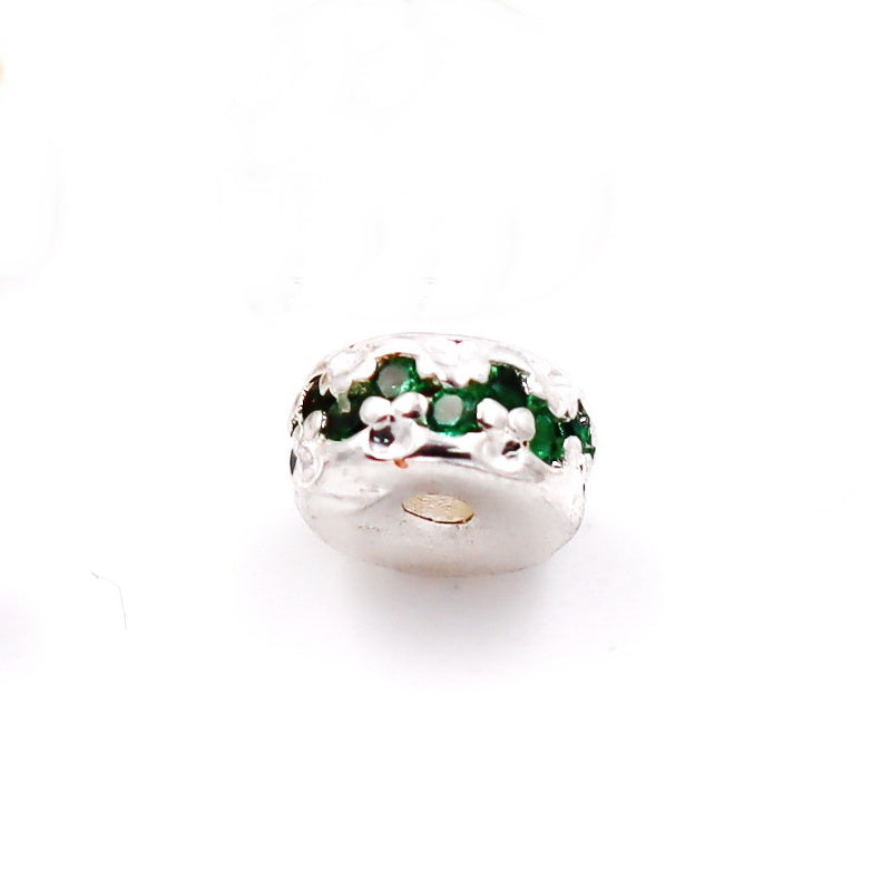 Malahill excellent quality cubic zirconia paved brass beads for jewelry making, sold per box 30 pieces inside