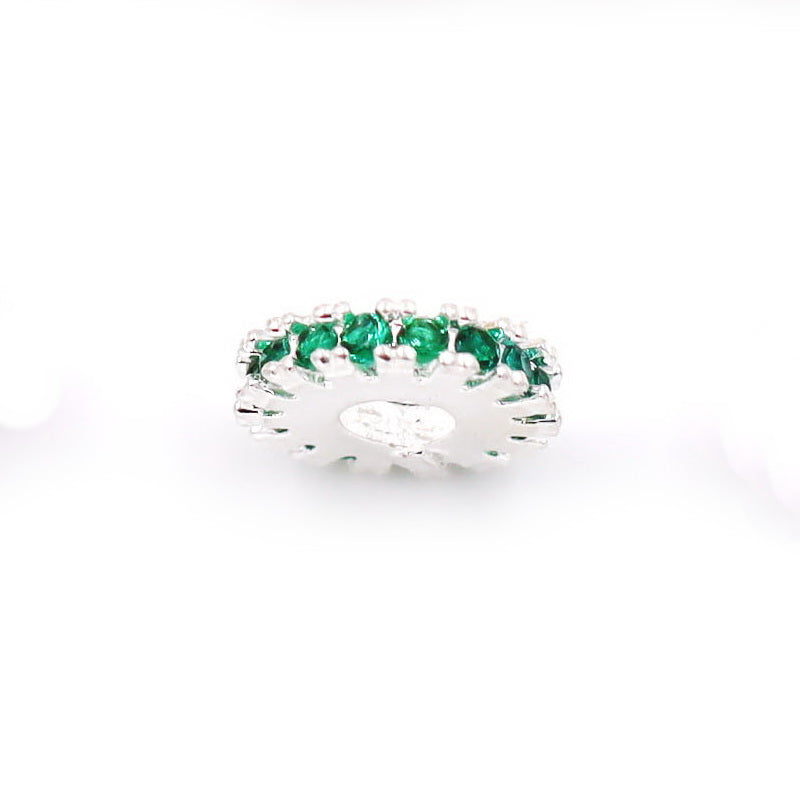 Malahill excellent quality cubic zirconia paved brass spacer beads for jewelry making, sold per box 30 pieces inside