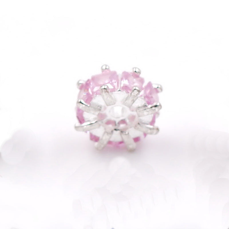 Malahill excellent quality cubic zirconia paved brass beads for jewelry making, sold per box 10 pieces inside