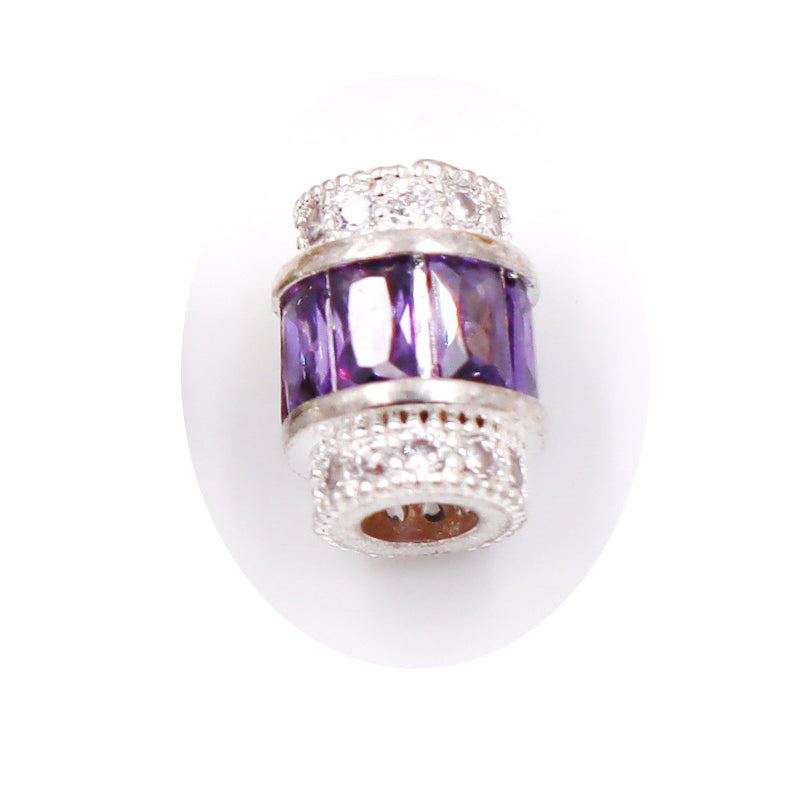 Malahill excellent quality cubic zirconia paved brass beads for jewelry making, sold per box 10 pieces inside