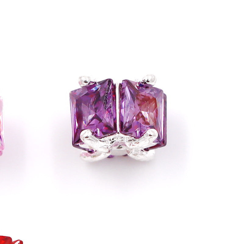 Malahill excellent quality cubic zirconia paved brass spacer beads for jewelry making, sold per box 10 pieces inside