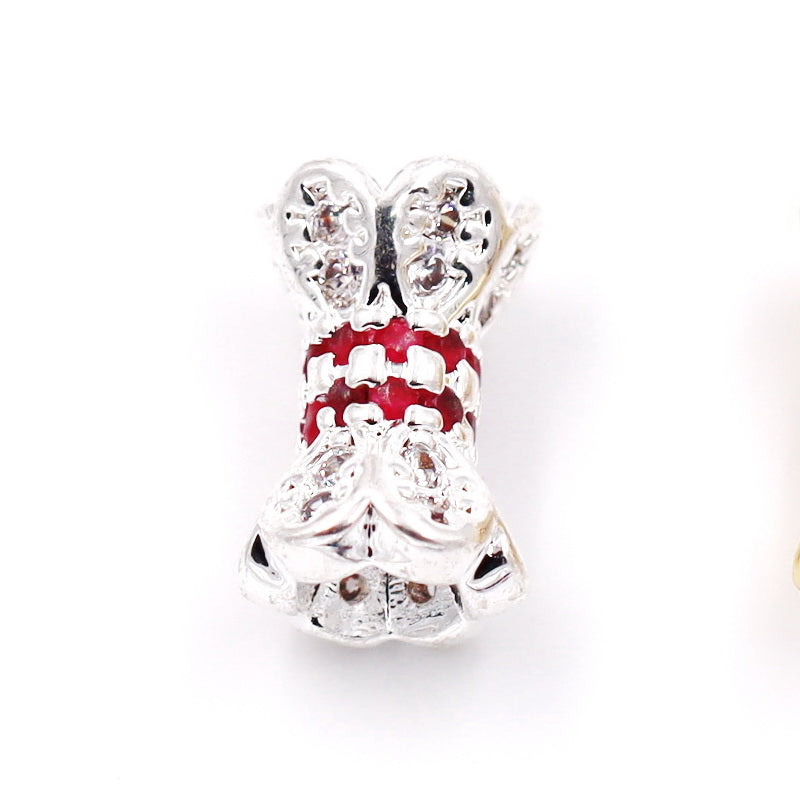 Malahill excellent quality cubic zirconia paved brass beads for jewelry making, sold per box 10 pieces inside