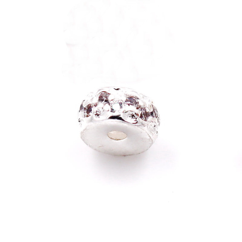 Malahill excellent quality cubic zirconia paved brass beads for jewelry making, sold per box 30 pieces inside