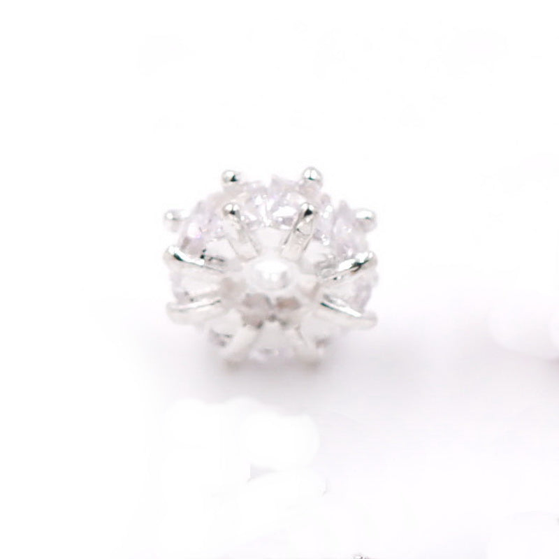 Malahill excellent quality cubic zirconia paved brass beads for jewelry making, sold per box 10 pieces inside