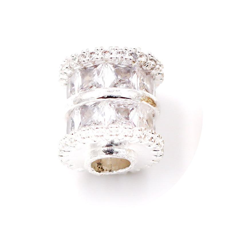 Malahill excellent quality cubic zirconia paved brass beads for jewelry making, sold per box 10 pieces inside