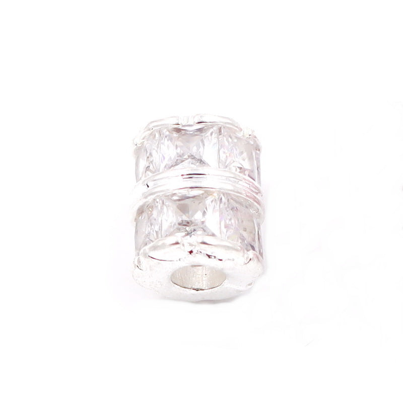 Malahill excellent quality cubic zirconia paved brass beads for jewelry making, sold per box 10 pieces inside